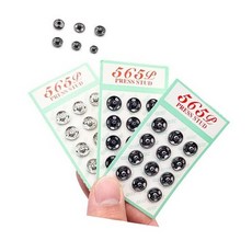 에버템즈 스냅단추 세트 6-10mm 단추부자재 파우치단추, 10mm 1팩12개 x 3팩 실버