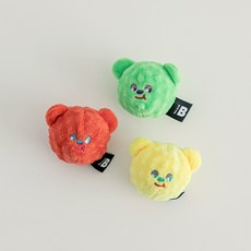 바잇미 곰도리 캔디 반려견 장난감, 레드 + 그린 + 옐로우, 1세트