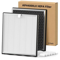 CFKREYA KNKA APH4000 H13 HEPA 및 활성탄 필터와 호환되는 4팩 APH4000 공기 청정기 교체 필터 부품 번호 APH4000LX, White -2 Pack