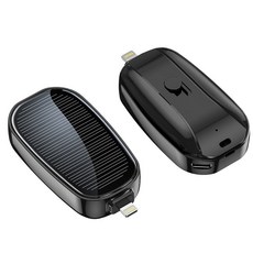 차량용 비상용 파워뱅크 태양열 충전 무선, 쿨블랙 애플 스타일, 1200mAh