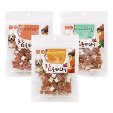 참좋은간식 치킨연어+당근 브로콜리 호박큐브 강아지간식, 3종혼합, 100g, 3개