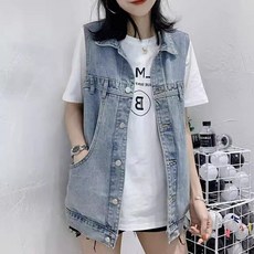 新款大碼牛仔馬甲女韓版寬鬆百搭無袖坎肩背心外穿潮