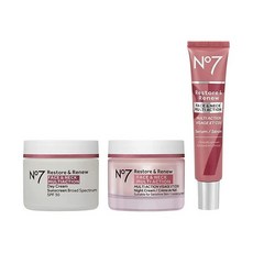 넘버7 [제조국:영국] [제조국:영국] Restore & Renew FACE & NECK MULTI ACTION 스킨 케어 시스템 - SPF 30 데이 크림 비타민 C 콜라겐 펩타, 1개