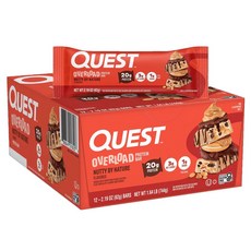 QUEST NUTRITION Overload 蛋白棒 Nutty by Nature 原味 12入, 1個, 744g