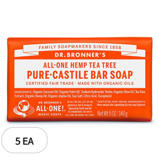 닥터브로너스 퓨어 캐스틸 바솝, 140g, 5개입