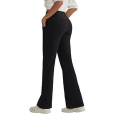 ALONG FIT 주머니가 있는 플레어 레깅스 부츠컷 요가 팬츠 여성용 하이 웨이스트 플레어 팬츠 운동 레깅스 요가 GMY 캐주얼 카프리 로얄블루 M, M, 블랙