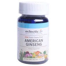 Eclectic Institute Raw Fresh冷凍乾燥美國人蔘素食膠囊, 24入, 1個