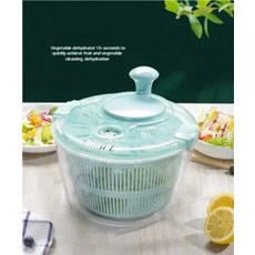 스피드윙 수동 샐러드 스피너 | 대형 원터치 야채탈수기 채칼 짤순이 업소용 야채세척기 주방, 레이크 블루