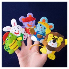 지아오 동물 손가락인형 인형극 세트 손인형극 동물손가락인형