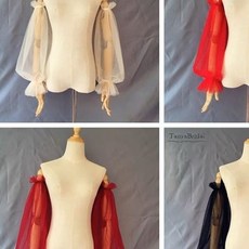 新娘新款荷葉邊鬆緊袖套 粉色手臂遮肉防曬長款袖子, 1個, 需要其他顔色聯係客服