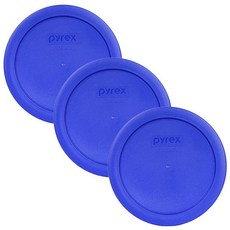 Pyrex 7201-PC 4컵 블루 식품 보관 교체 뚜껑 (2팩) - 미국 제조, 3, 카뎃 블루