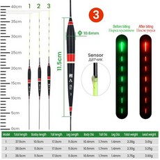 스마트 낚시 플로트 물린 알람 물고기 미끼 색상 변경 자동 야간 전자, 3. Black-Red 3