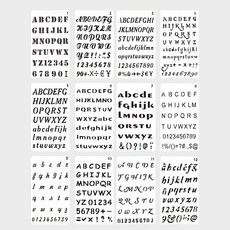 KKLM 스텐실 시트 알파벳·숫자 제도 스텐실 시트 반복 사용 가능한 그리기 템플릿 DIY 그림 페인팅 도구 대문자·소문자 간판 제작용 메시지 저널 카드 12장 세트