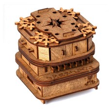 燒腦玩具 超難 高難度puzzle機關解密盒escwelt木質解謎盒高智商燒腦玩具 挑戰性 益智玩具, 1個, 戴維瓊斯【成品】