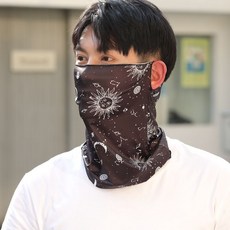 防曬面罩全臉防紫外線掛耳護頸脖子一體網紅遮陽臉罩開車騎行面紗大版太陽花面罩-黑色均碼
