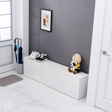 힐링가구 론더 다용도 현관의자 벤치형 수납장 1000, 화이트