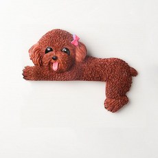 可愛狗法鬥開關裝飾墻貼保護套現代簡約樹脂動物3d立體插座貼創意kun, 棕色右臥泰迪