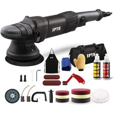 버퍼 폴리셔 SPTA 12.7cm(5인치) 125mm 듀얼 액션 랜덤 오비탈 자동차 폴리셔 자동차 디테일링 키트 12.7cm(5인치) 4개 및 15.2cm(6인치) 폴리싱, 1개