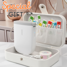 (네임스티커 라벨기 단품 + 1종라벨) 라벨기 라벨프린터 D11 네임스티커 사진 네임스티커 방수 스티커 투명 스티커 제작, D11화이트, 화이트12x22, 화이트라벨프린터기(라벨1롤포함)