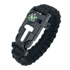 多功能求生手環 - 戶外登山健行緊急求生必備安全手環, 暗黑, 1個