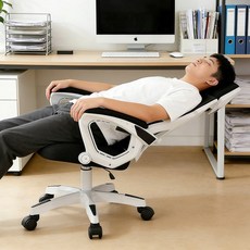 CABICO 회전이 가능한 편안한 사무용 레슨 체어, 화이트+블랙