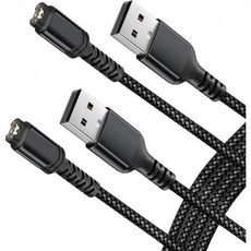 가민 포러너 러닝 스마트워치 GPS Itramax Garmin Watch 충전 케이블 6FT 2팩 Fenix 8 7X 7S 6 5 E Solar용 코드 Forerunner, Black, 6 ft, 2개