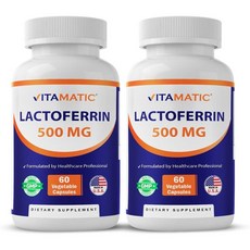 비타매틱 락토페린 락타아제 효소 Lactoferrin 500mg 60캡슐 x 2팩