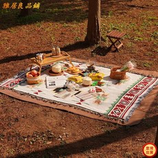 野餐墊防潮墊加厚戶外地墊露營野餐布波西米亞地毯blanketkun, 三隻眼,180*340cm