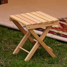 KALLUS 접이식 원목 선반의자 간이 미니 캠핑 화분스툴 보조테이블 인테리어, 2개, 우드