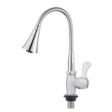 투데이리빙 모던 원홀 자바라 주방 수전 싱크 싱크대 세면대 스텐 헤드, 1개