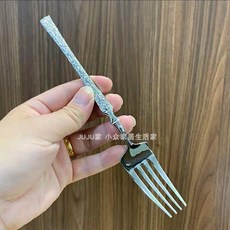 304 不銹鋼餐具 長柄調羹匙叉 輕奢高顏值, 1個, 小蠻腰重工錘紋 主餐叉 一支
