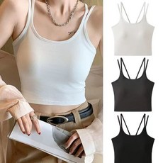 純色小吊帶背心 運動瑜珈上衣 帶胸墊