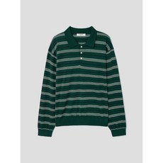 에잇세컨즈 포멀 스트라이프 칼라 니트 그린