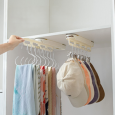 onthetem 무타공 레일 슬라이딩 인출식 바지걸이 옷걸이 치마걸이, 화이트, 1개