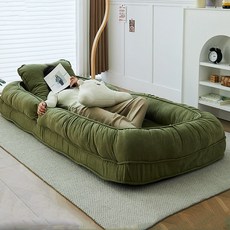 좌식소파베드 (침실 베란다 거실) 각도 조절 가능 접이식 빈백소파, 그린