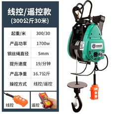 小金剛電動葫蘆220V雙孔電葫蘆，遙控款便攜式小弔機，家用小型起重機，快速提陞捲揚機, 【雙孔】300公斤30米-線控+遙控