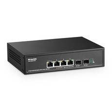MokerLink 4 포트 2.5G POE 사이즈 슬롯 SFP+ 쉬운 스위치 관리 IEEE8023af/at 메탈 네트워크 2개 78W 스위치 10G 미니 웹 팬리스, 4x2.5G POE