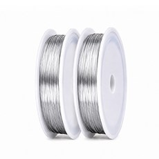 스피세프 컬러 공예 철사 공예용 가는 철 와이어 0.4mm x 50m, 2개, 은색