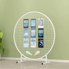 원형 파티션 타원형 전시망 철제 선반, 화이트 원형 직경100cm