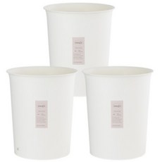 창신리빙 심플 원형 오픈 휴지통 10L x 3p, 화이트