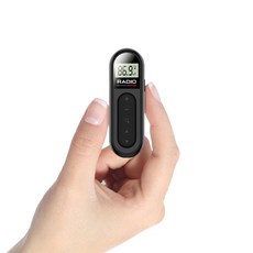 프리라이프 - FM 휴대용 라디오 LCD 디스플레이 화면 충전식, 블랙, NINI3