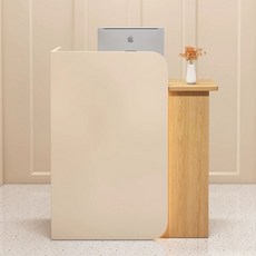 미니 카운터 접수대 프론트 식당 미니멀 모던 뷰티샵 샵 인포 안내데스크 옷가게 소형 계산대, 아몬드 옐로우 우드 그레인 120x45x100cm