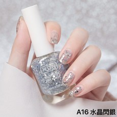 KUDAN 可剝水性指甲油, 1個, A16水晶閃銀