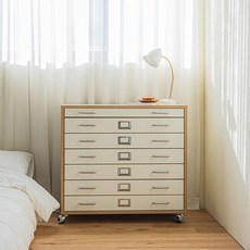 누크 크림화이트 4단 수납 서랍장 지류함 800