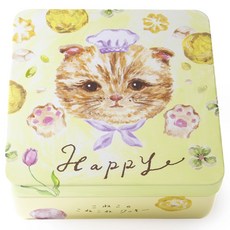 DADACA 貓咪造型餅乾鐵盒 Happy款 27入, 1盒