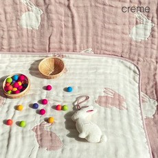 국내백화점 리틀아카이브 낮잠이불 크레므앙팡 치포 오가닉 6중직 거즈 블랭킷 BB(75X90)+네임택 어린이집 (BK파우치증정), 핑크