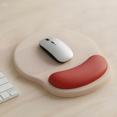 DUGNSTUDIO 4세대 실리콘 손목 보호 마우스패드, 1개, 연그레이+레드