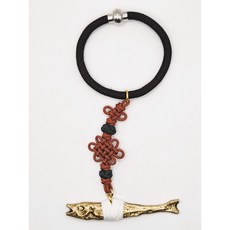 터치메탈 차량용 액막이 명태 장식 명주실 액막이 북어 무사고기원 소품, 1개, 브라운