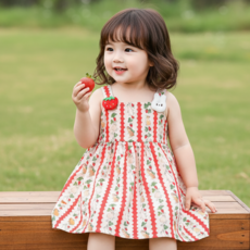 몽실이 래빗프린트 민소매 원피스 여아 여름 드레스 외출복