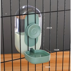 獅子王寵物掛籠飲水喂食器組合 掛籠自動式飲水器 籠子貓咪飲水機 自動餵食器 狗狗掛碗 寵物鐵籠掛式碗, 1個, 2#薄荷綠飲水器